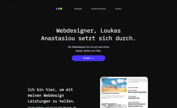 Webdesigner, Loukas Anastasiou setzt sich durch.