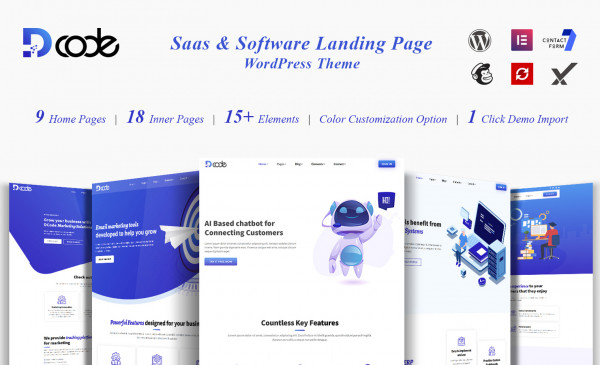 DCode SaaS and Software Landing Page WordPress Theme