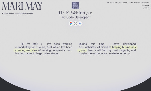 Potfolio of MARI MAY