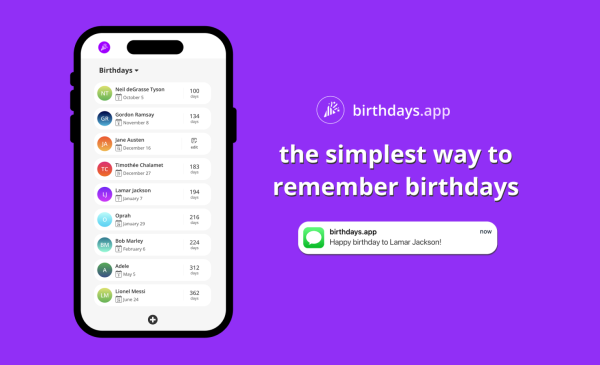 birthdays app