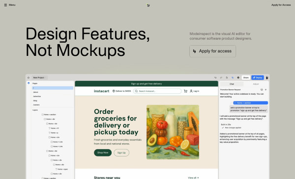 Modeinspect The AI editor for your web apps