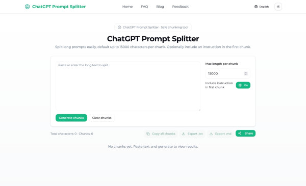ChatGPT Prompt Splitter