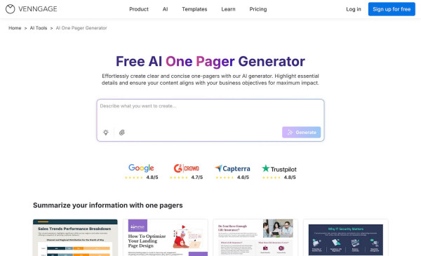 AI One Pager Generator