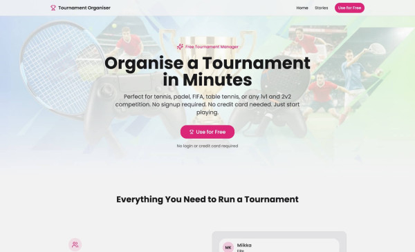Tournament Organiser App