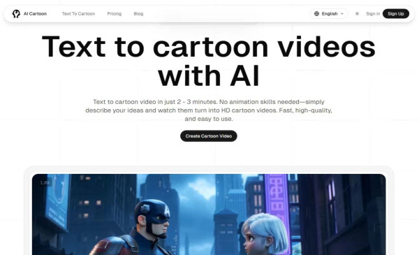 Text to cartoon videos