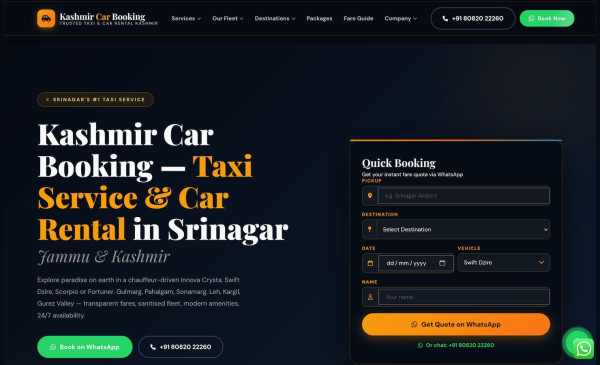 Kashmir car booking