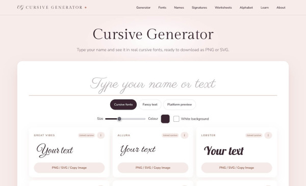 Cursive Generator