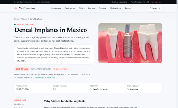 MedTraveling Dental Implants in Mexico