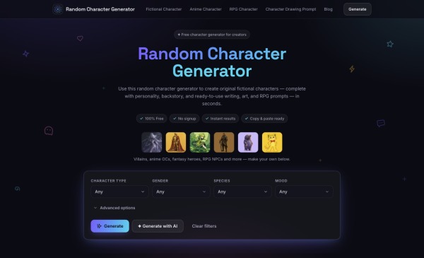 Random Character Generator