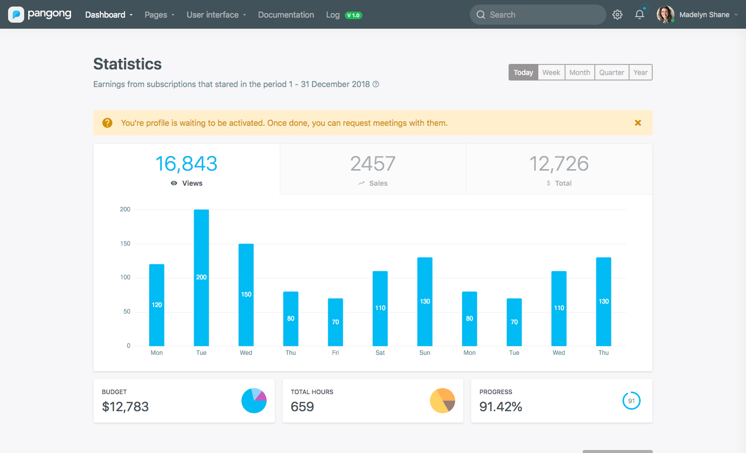 Pangong - Developer-friendly Bootstrap 4 Admin Dashboard Template