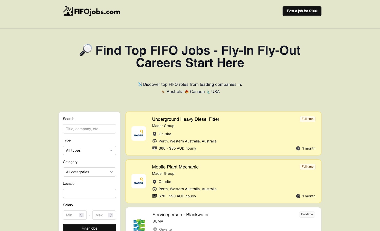 FIFO Jobs