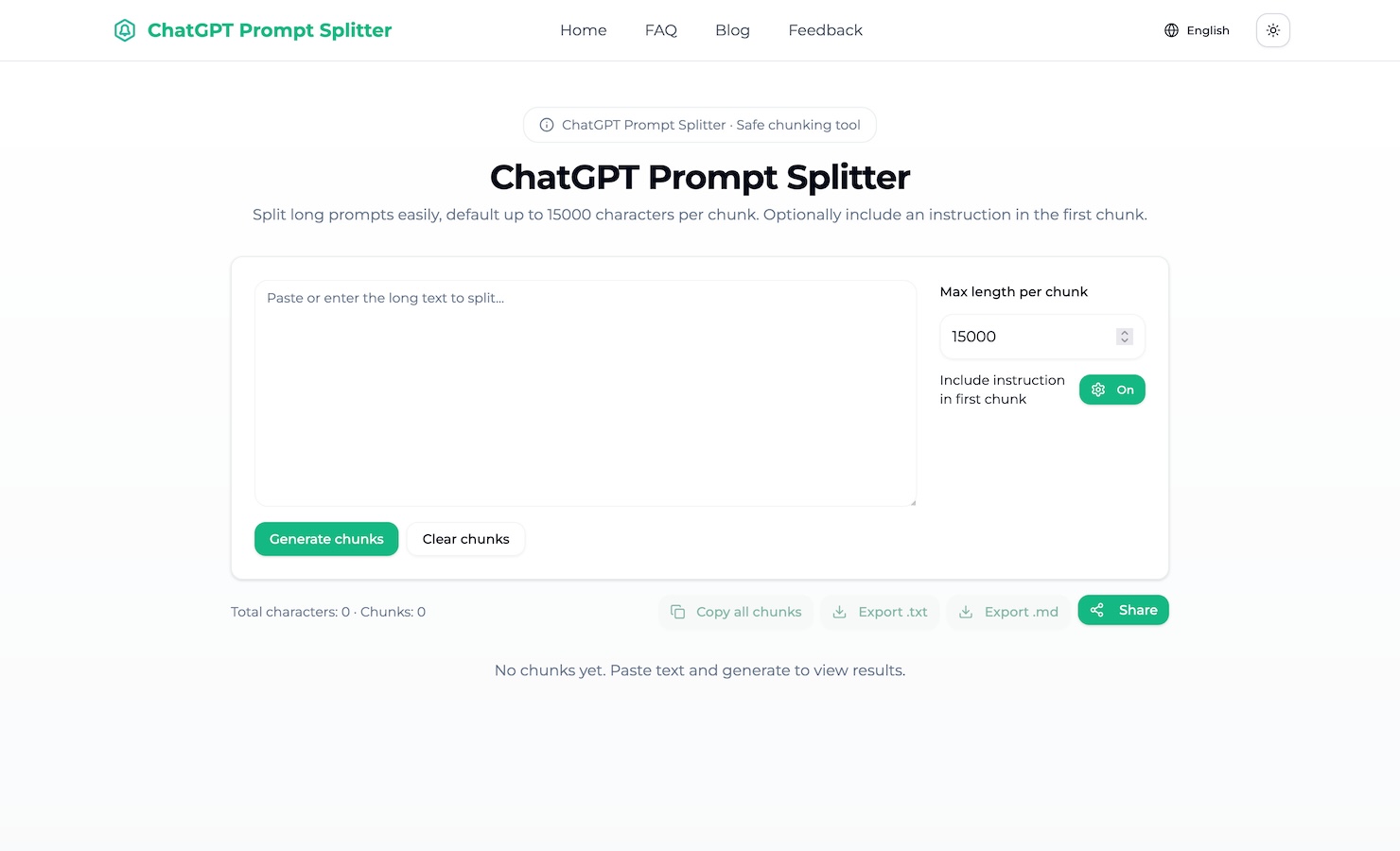 ChatGPT Prompt Splitter