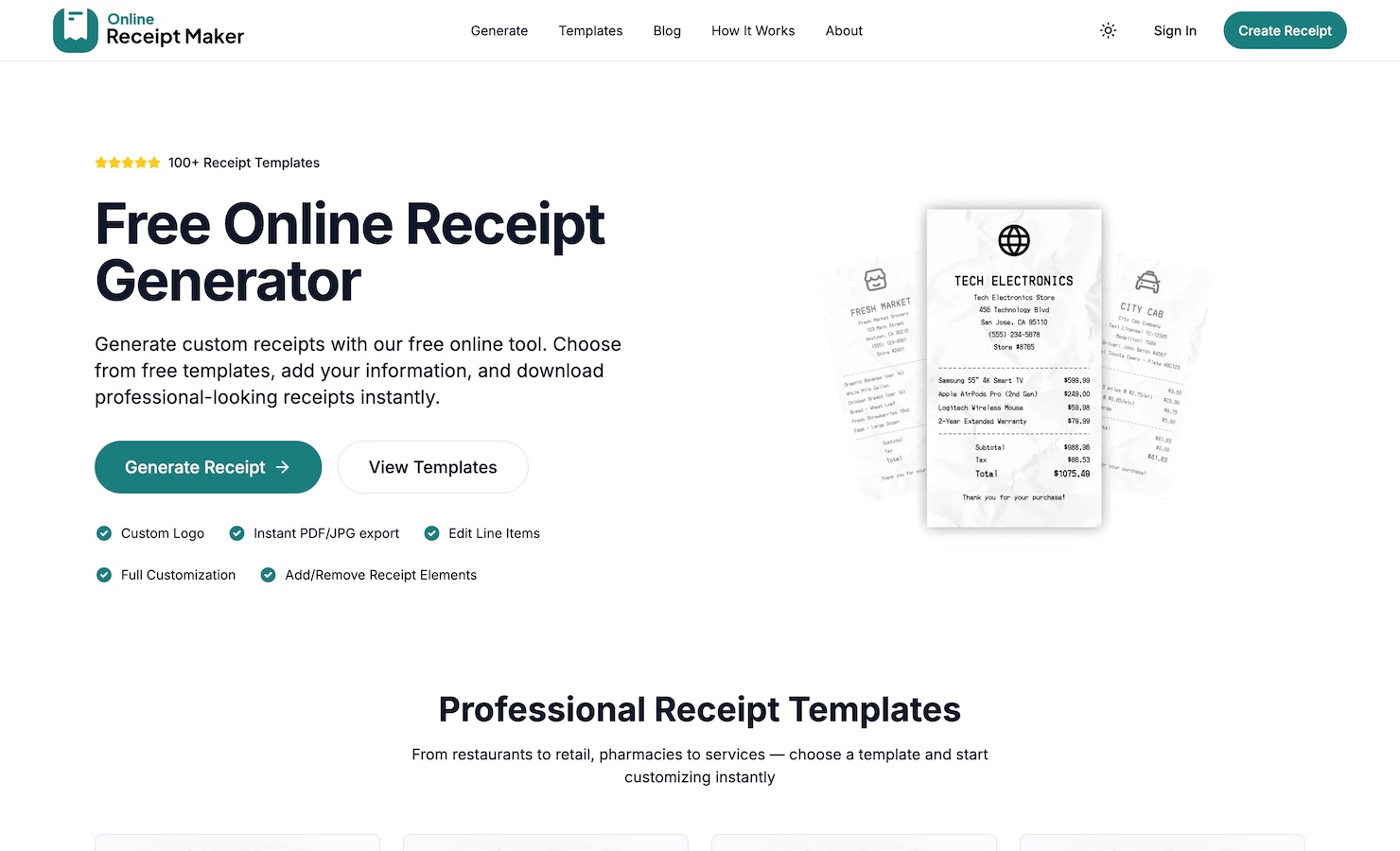 Online Receipt Maker
