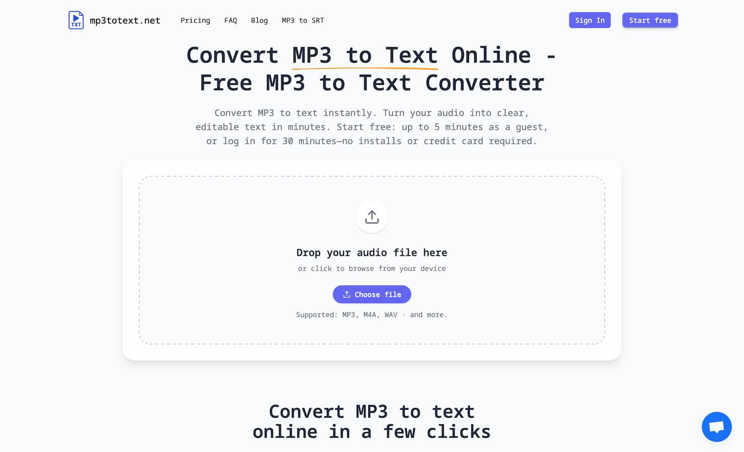 Free MP3 to Text Online Converter