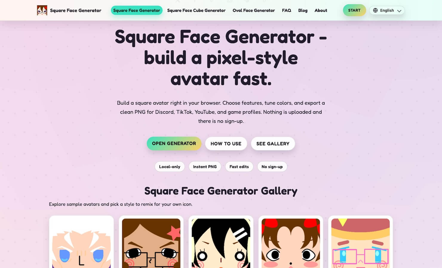 Square Face Generator