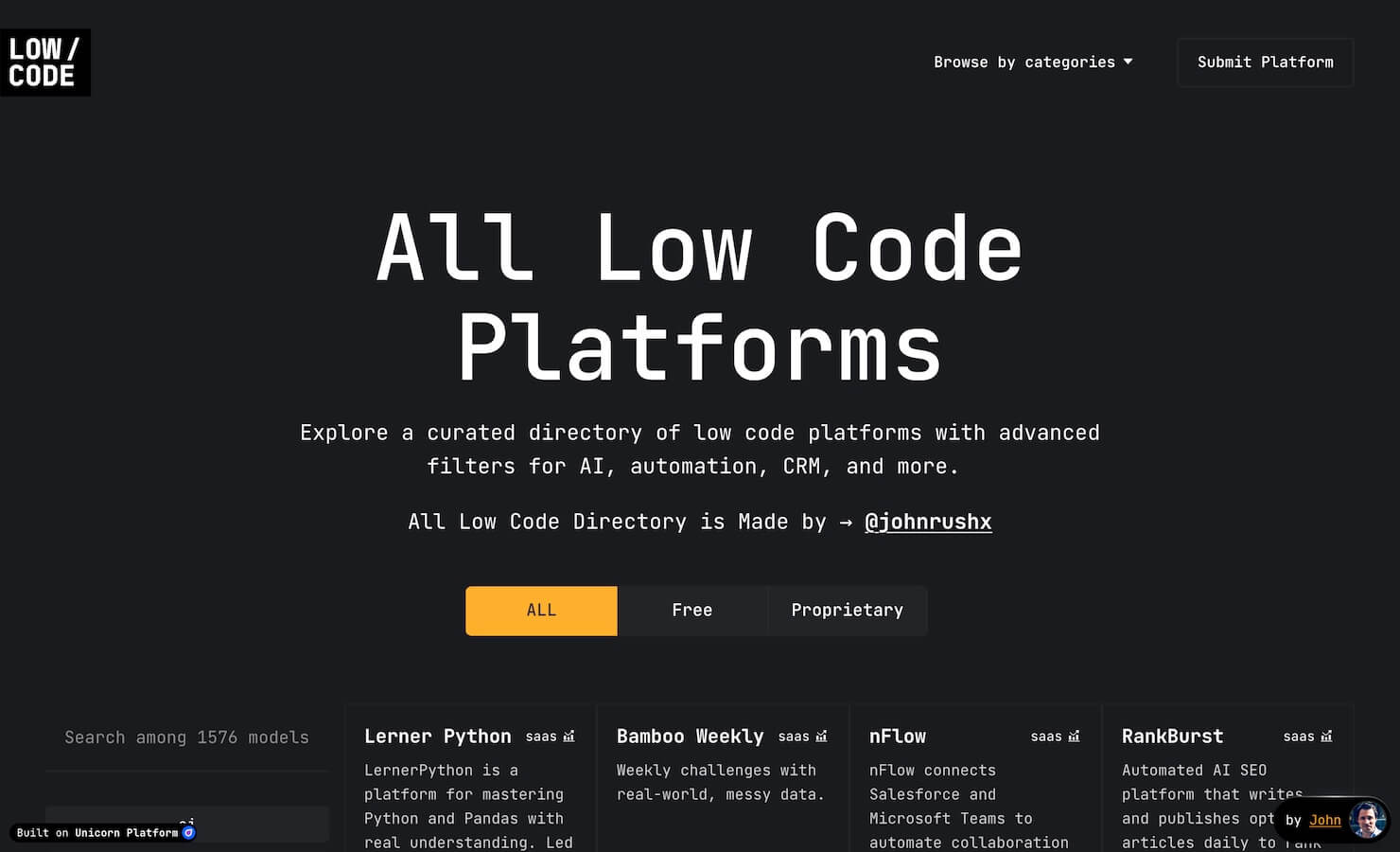 Low Code Platforms
