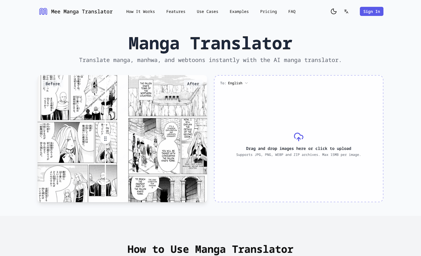 Mee Manga Translator