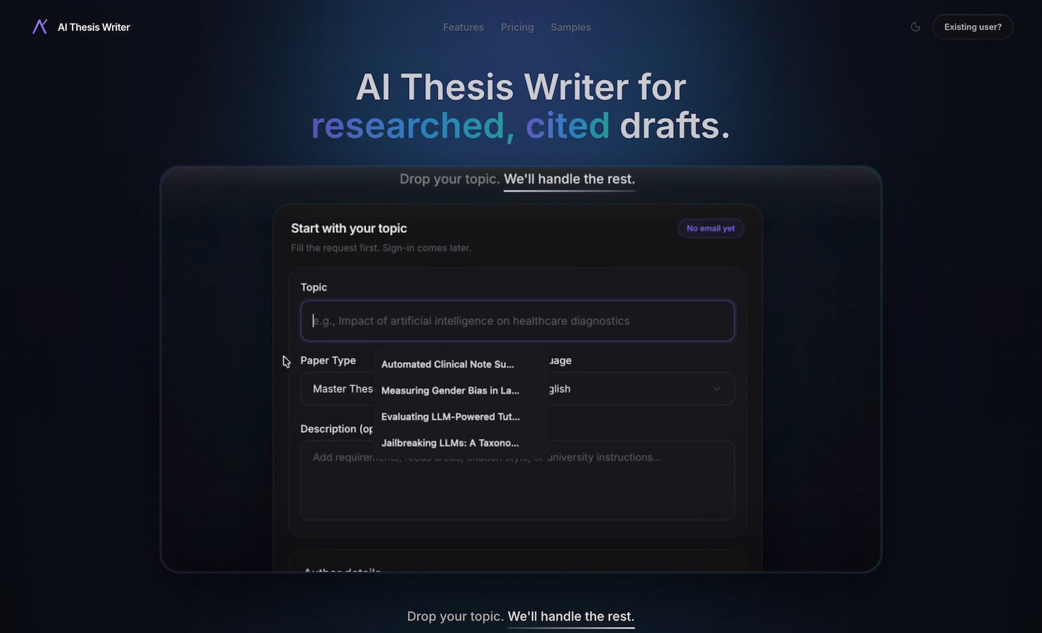 AI Thesis Writer