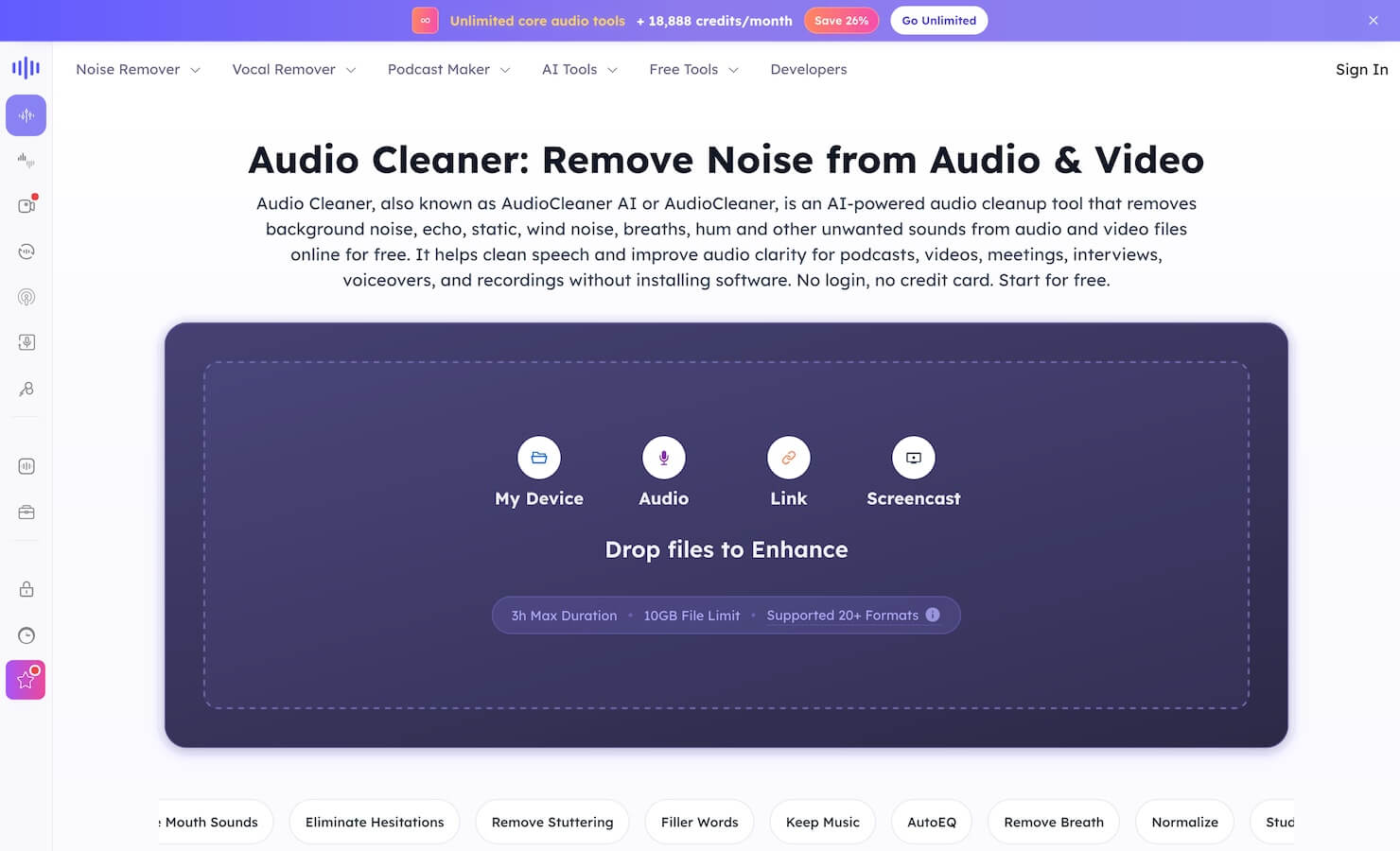 AI Audio Cleaner