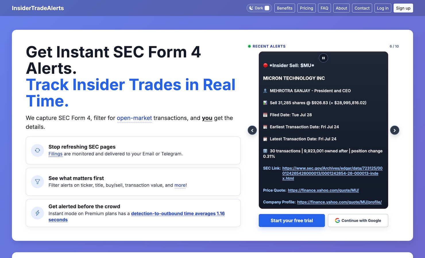 Insider Trade Alerts