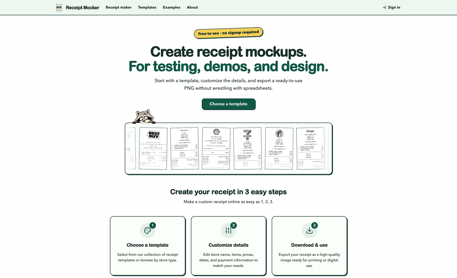 Receipt Mocker