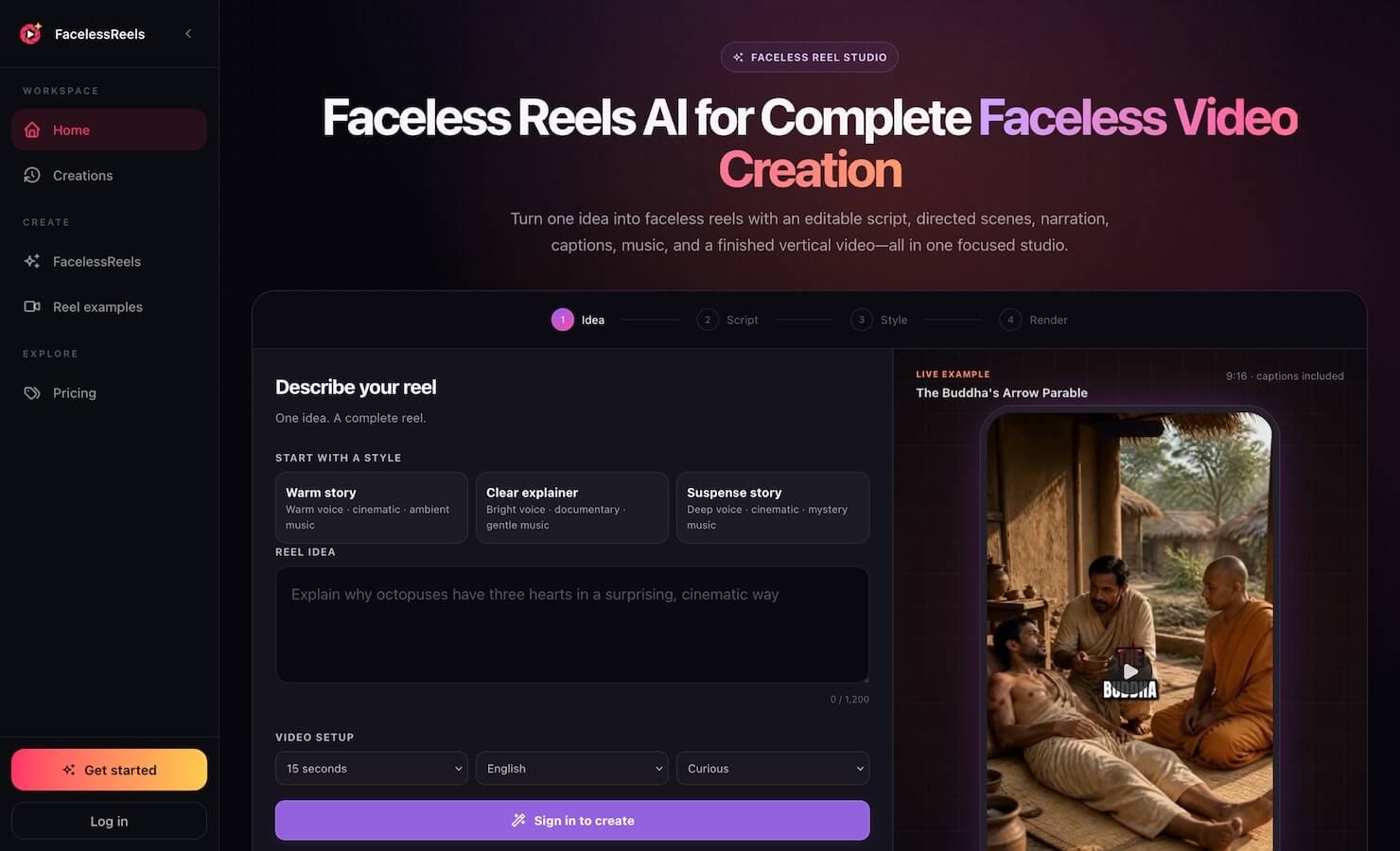 Faceless Reels AI